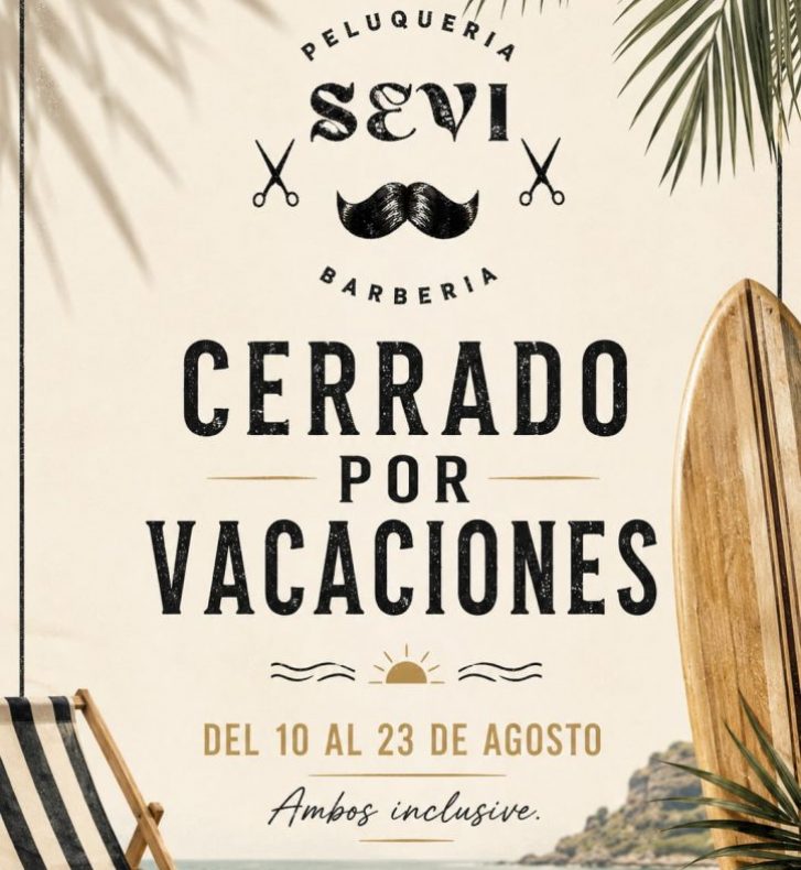 Peluquería Paracuellos Cerrado por vacaciones en agosto
